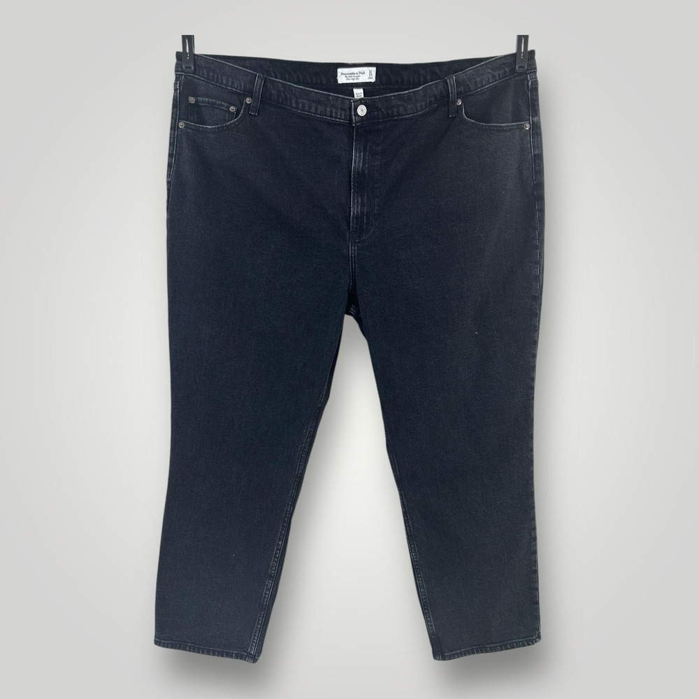 Abercrombie Curve Love Jeans Womens 36 Black Ankle Straight High Rise Stretch